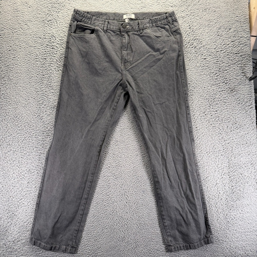 Duke Haband Jeans Mens 40x32 Gray Cotton Denim Straight Classic Workwear Travel